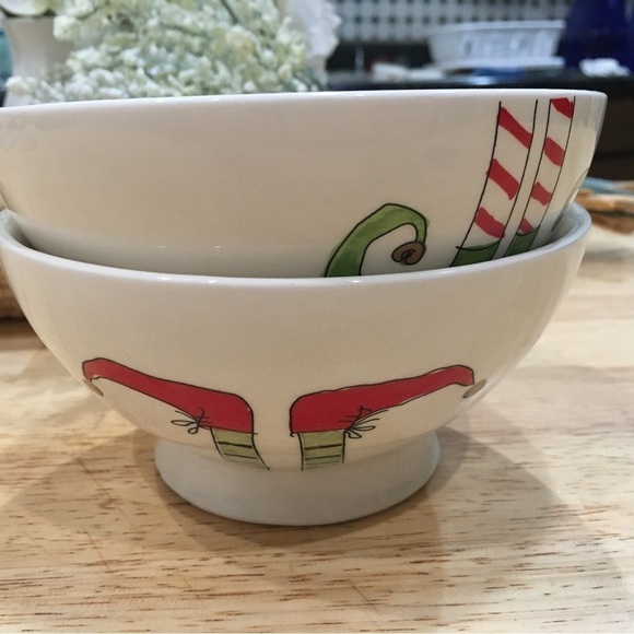 Rae dunn vintage elf shoe bowls. Magenta set of two Christmas - Picture 2 of 4
